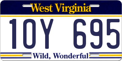 WV license plate 1OY695