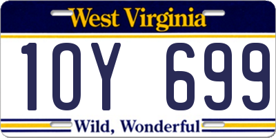 WV license plate 1OY699