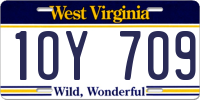 WV license plate 1OY709