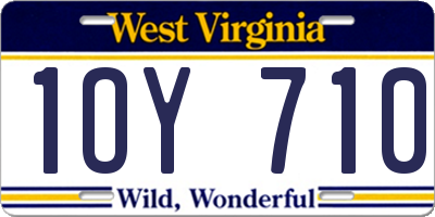 WV license plate 1OY710
