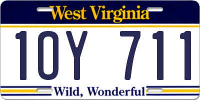 WV license plate 1OY711