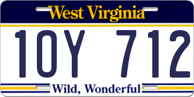 WV license plate 1OY712
