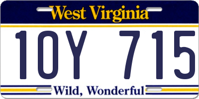 WV license plate 1OY715