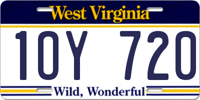WV license plate 1OY720