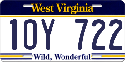 WV license plate 1OY722