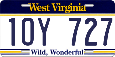 WV license plate 1OY727