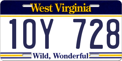 WV license plate 1OY728