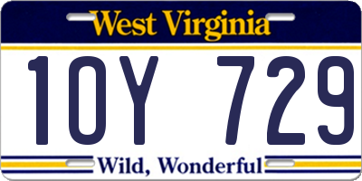 WV license plate 1OY729