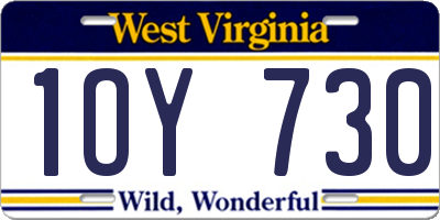 WV license plate 1OY730