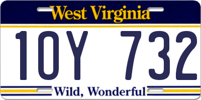 WV license plate 1OY732
