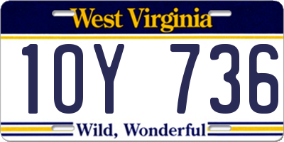 WV license plate 1OY736