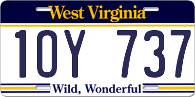 WV license plate 1OY737