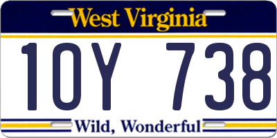 WV license plate 1OY738