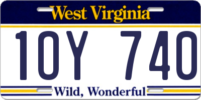 WV license plate 1OY740