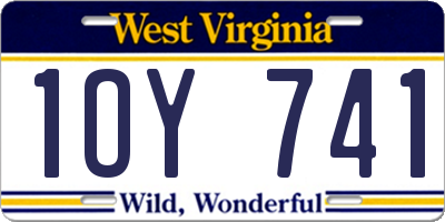 WV license plate 1OY741