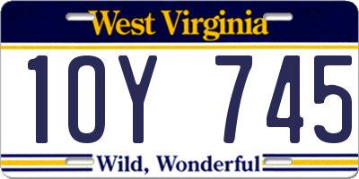 WV license plate 1OY745
