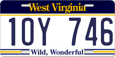 WV license plate 1OY746