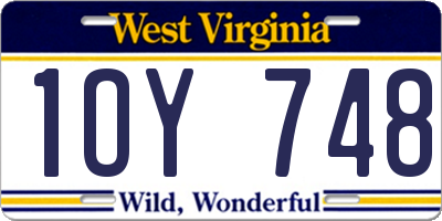 WV license plate 1OY748