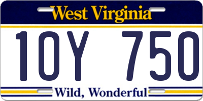 WV license plate 1OY750