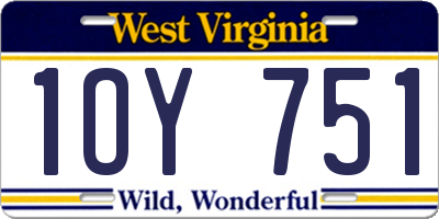 WV license plate 1OY751