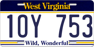 WV license plate 1OY753