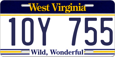 WV license plate 1OY755