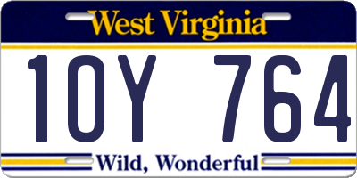 WV license plate 1OY764