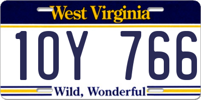 WV license plate 1OY766