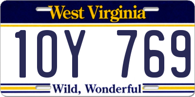WV license plate 1OY769