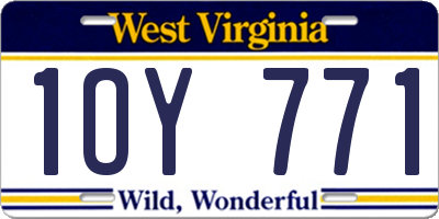 WV license plate 1OY771