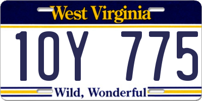 WV license plate 1OY775