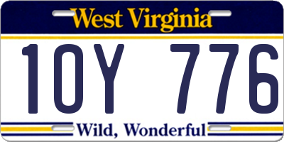 WV license plate 1OY776