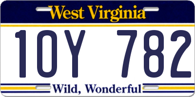 WV license plate 1OY782