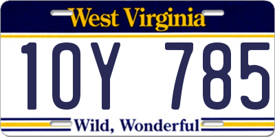 WV license plate 1OY785