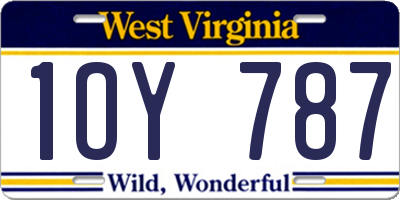 WV license plate 1OY787