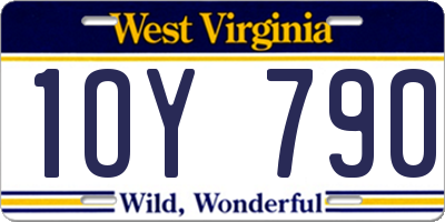 WV license plate 1OY790