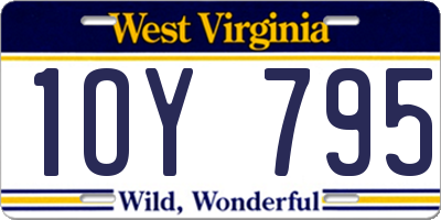 WV license plate 1OY795