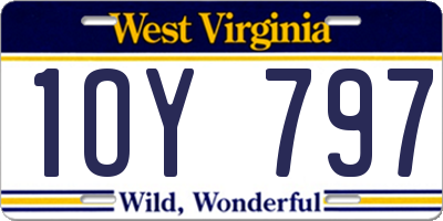 WV license plate 1OY797