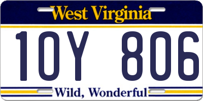 WV license plate 1OY806