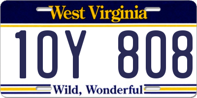 WV license plate 1OY808