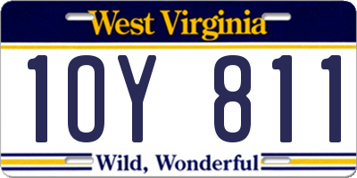 WV license plate 1OY811