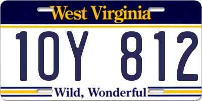 WV license plate 1OY812