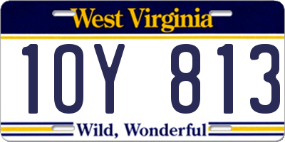 WV license plate 1OY813
