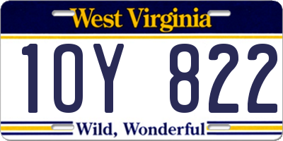 WV license plate 1OY822