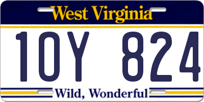 WV license plate 1OY824