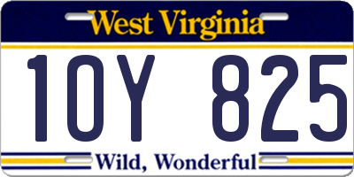 WV license plate 1OY825