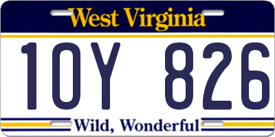 WV license plate 1OY826