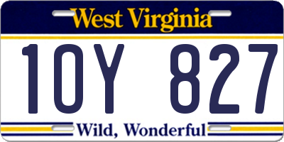 WV license plate 1OY827