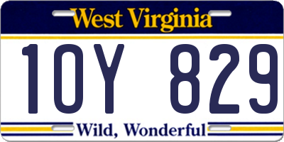 WV license plate 1OY829