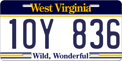 WV license plate 1OY836